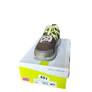 NWT Eddie Bauer Thielsen Trail Hiking Sneakers Women 9 Olive Green / Lime Punch